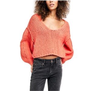 Free People Sea bright “watermelon “ sweater